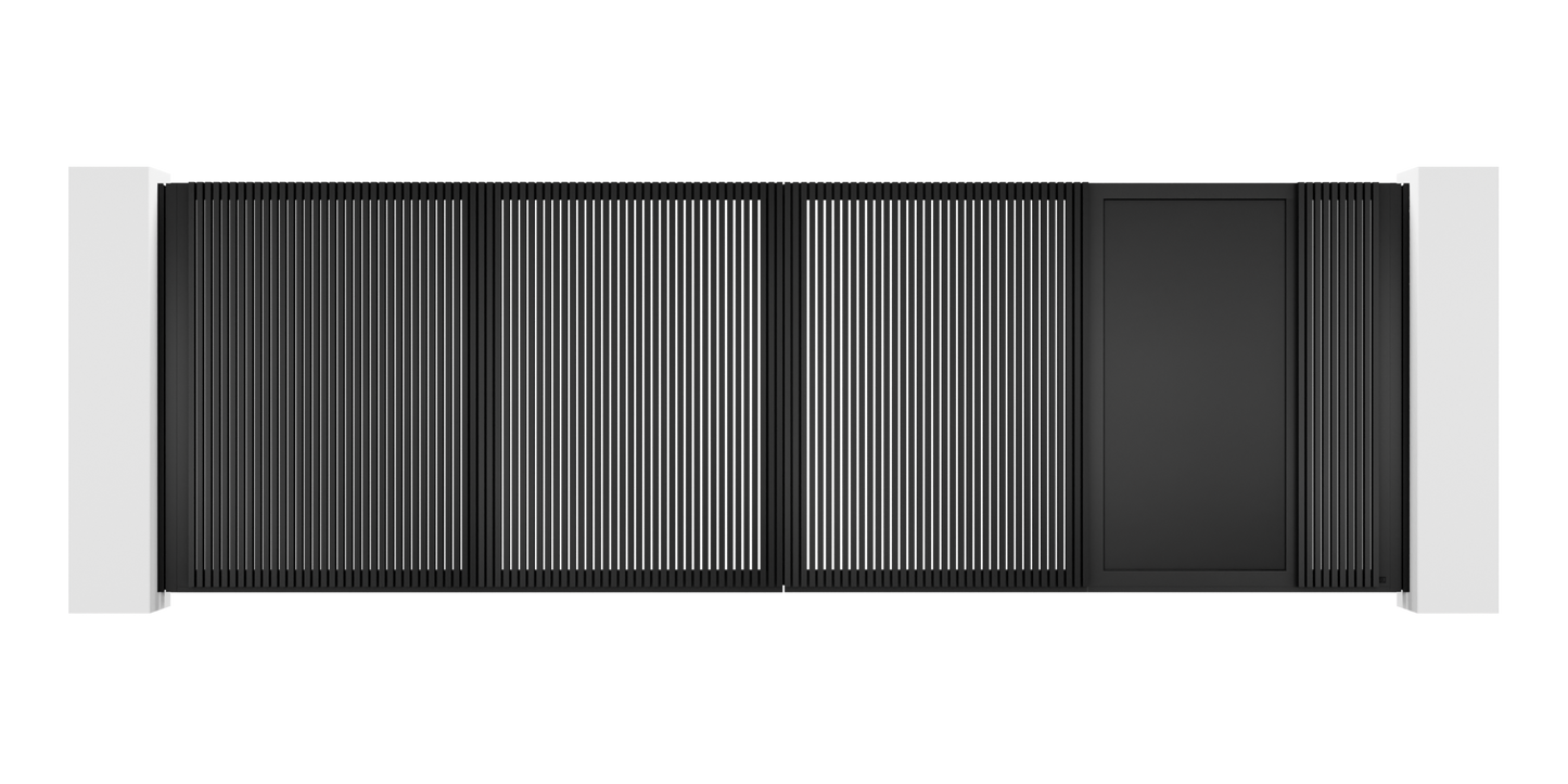Extruded Design Trackless Folding Gate (With Small Door)