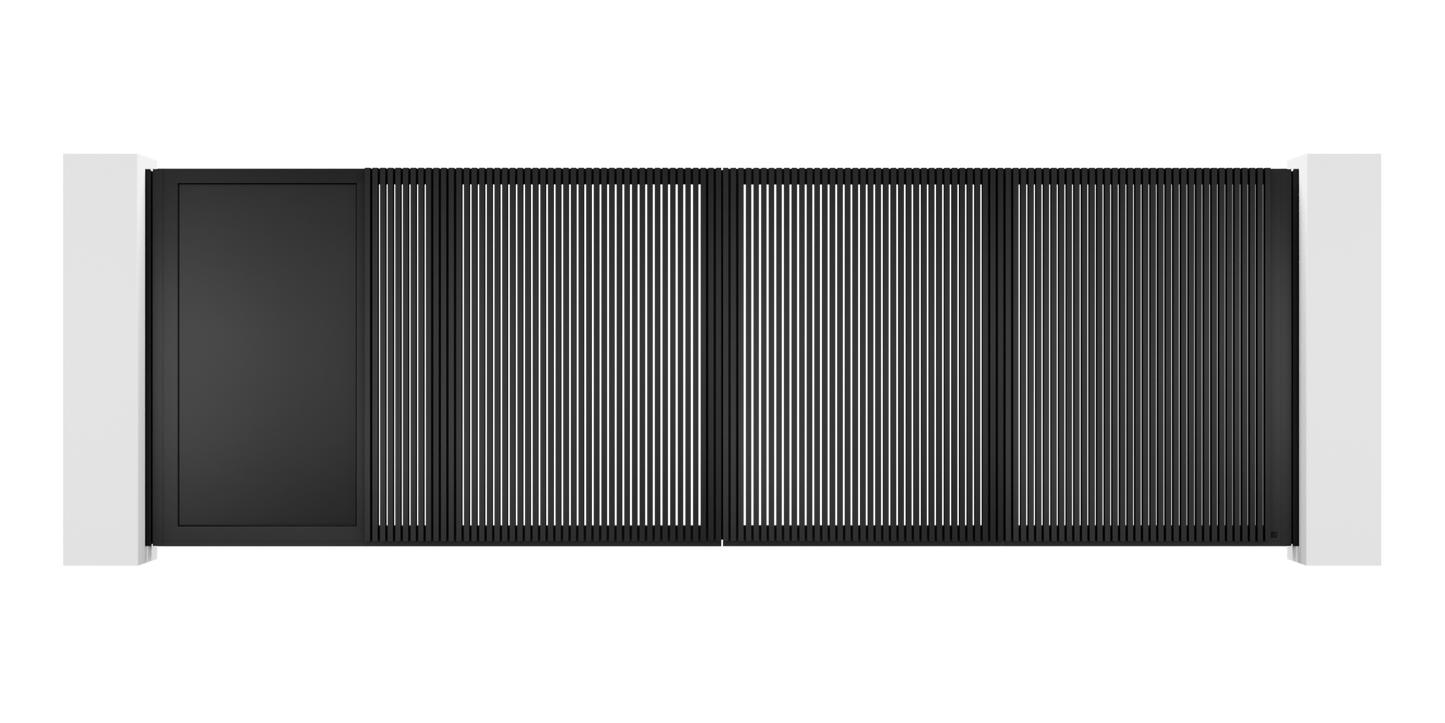 Extruded Design Trackless Folding Gate (With Small Door)