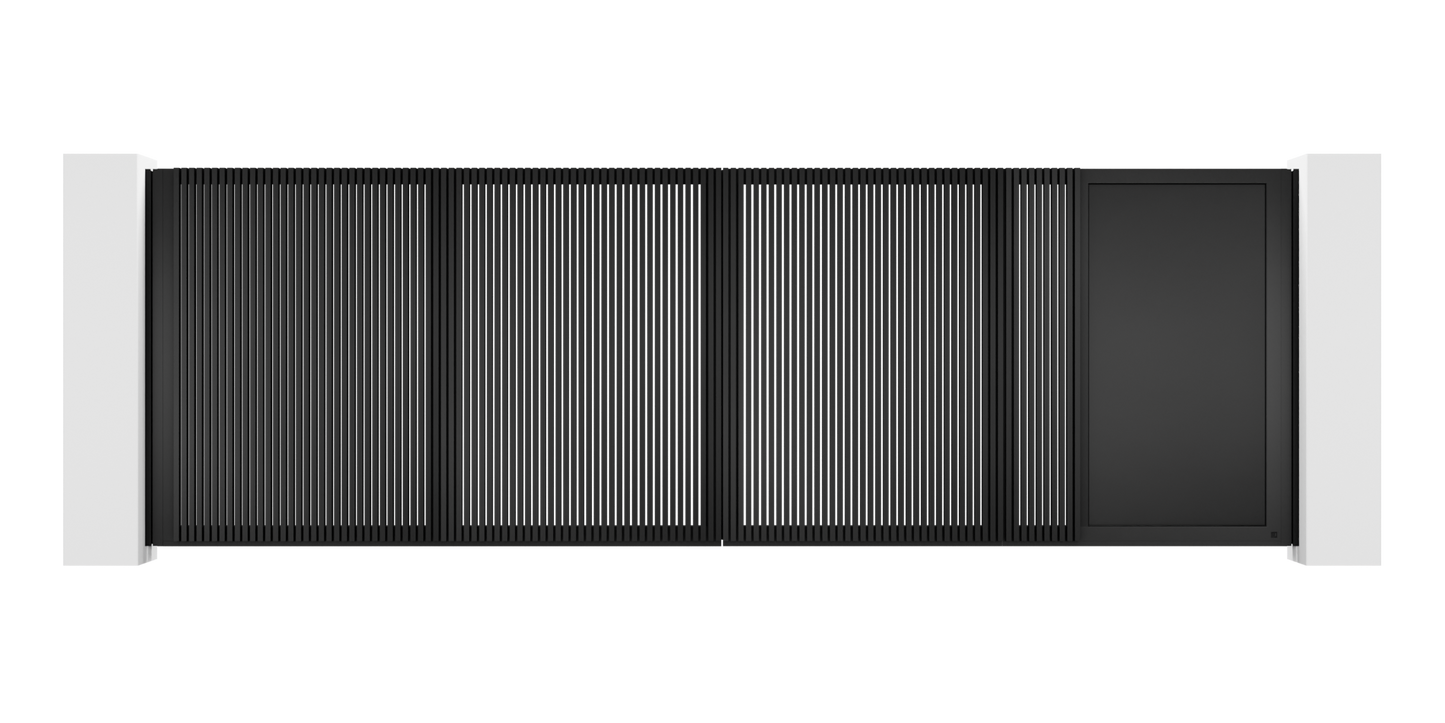 Extruded Design Trackless Folding Gate (With Small Door)