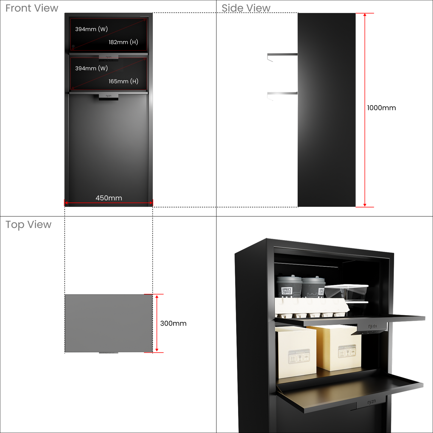 Food and Parcel Enclosure with Mail Flap (White)