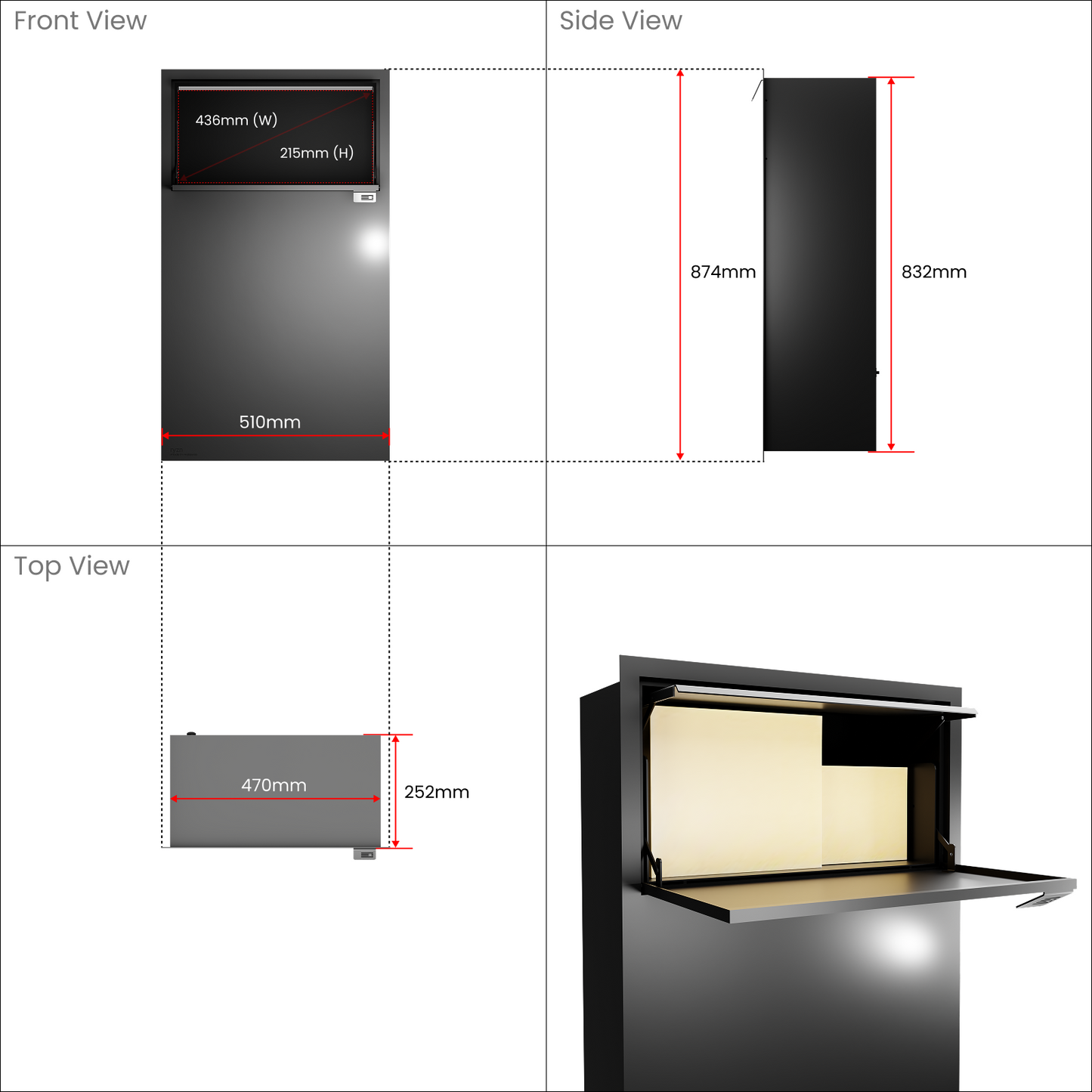Standard Parcel Enclosure with Mail Flap (White)