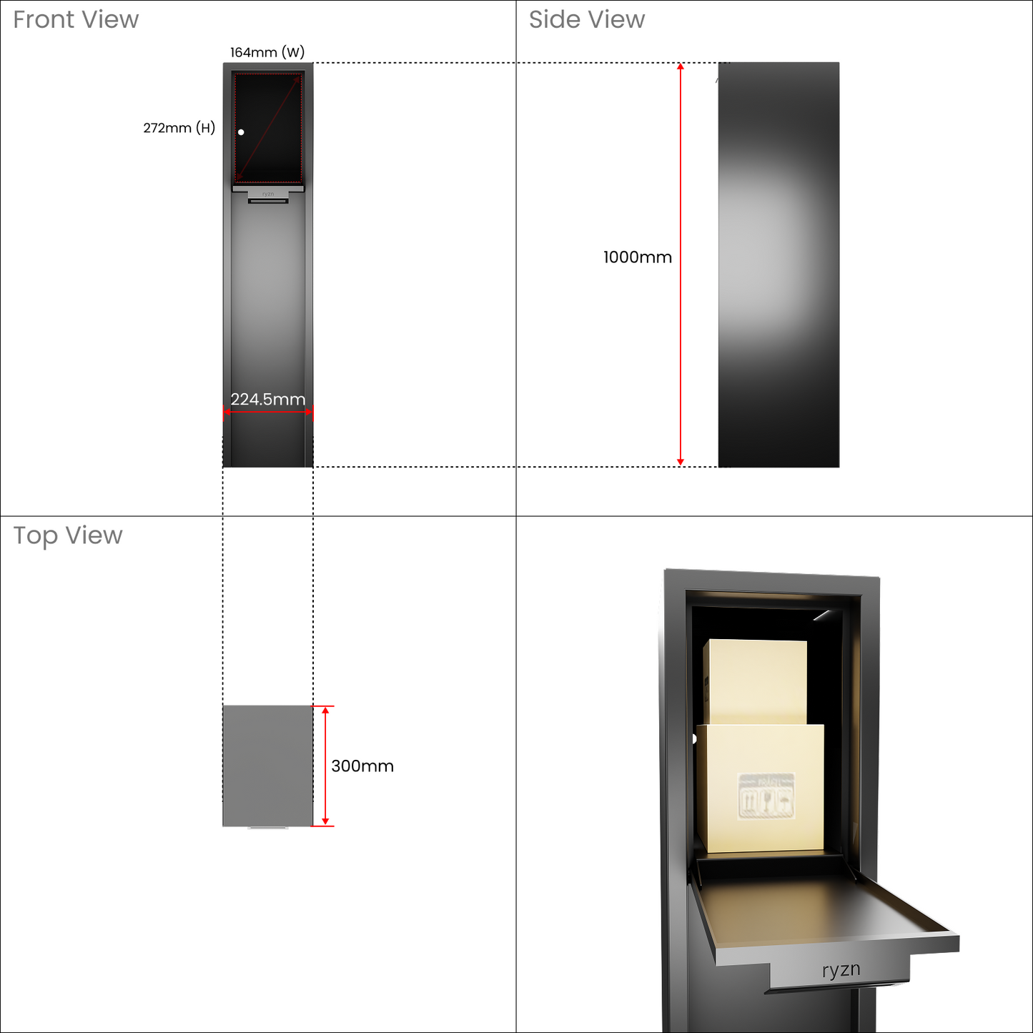 Compact Parcel Enclosure (Black)